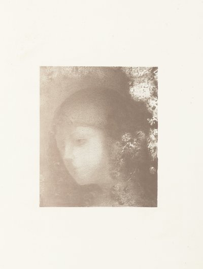 Testa di bambino con fiori da Odilon Redon