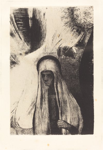 La Vieille: Que Crains-tu? Un large trou Noir! Il est vide peut-etre? da Odilon Redon