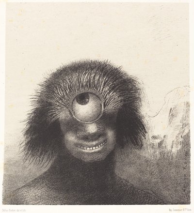 Le Polype difforme flottait sur les rivages, sorte de cyclope souriant et hideux da Odilon Redon