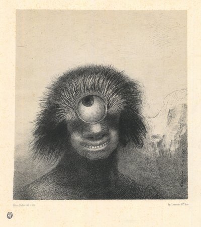 Il polipo deforme galleggiava sulle rive, una sorta di ciclope sorridente e orribile. Dalla serie Les Origines da Odilon Redon