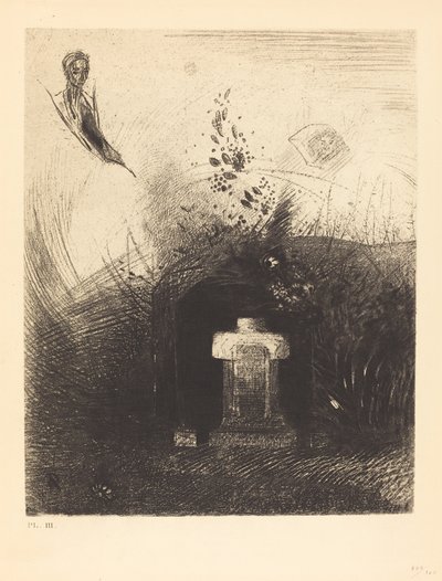 Se in una notte buia e cupa, un buon cristiano, per carità, dietro qualche vecchia rovina, seppellisce il tuo corpo arcuato da Odilon Redon