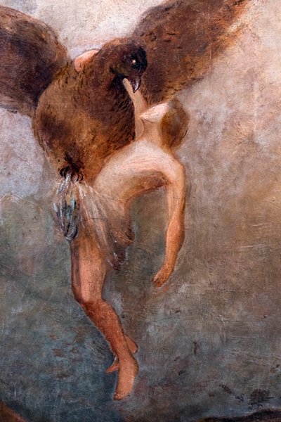 Il rapimento di Ganimede, particolare, 1910 circa (olio su tela) da Odilon Redon