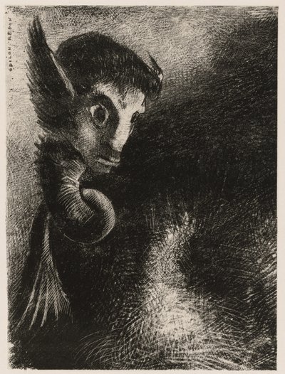 La Chimera guardava tutte le cose con paura, dalla Notte da Odilon Redon