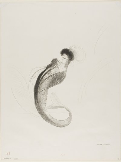 Litografia di prova senza titolo da Odilon Redon