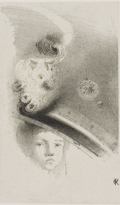 Litografia di prova senza titolo da Odilon Redon