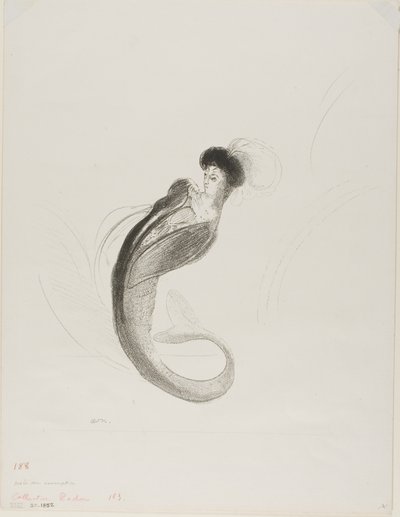 Litografia di prova senza titolo da Odilon Redon