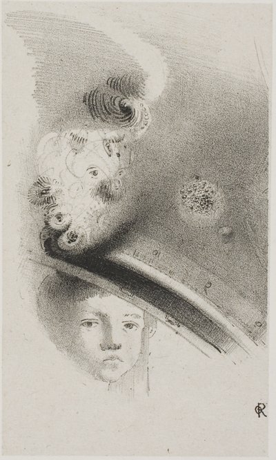 Litografia di prova senza titolo da Odilon Redon