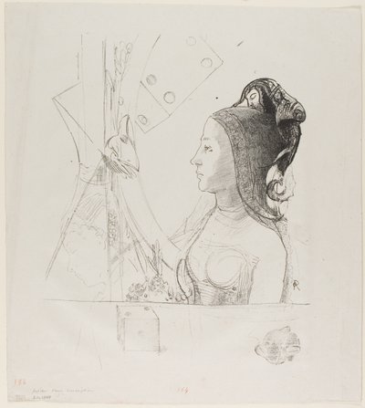 Litografia di prova senza titolo da Odilon Redon