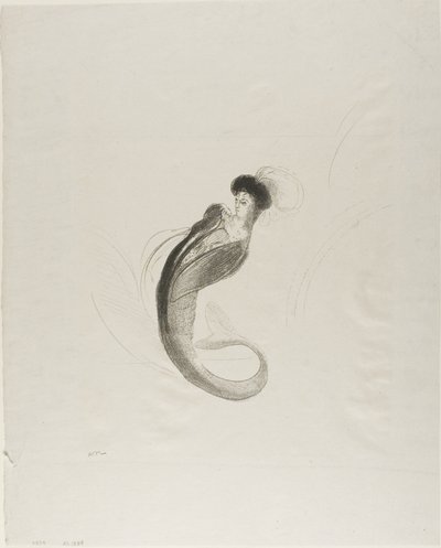 Litografia di prova senza titolo da Odilon Redon