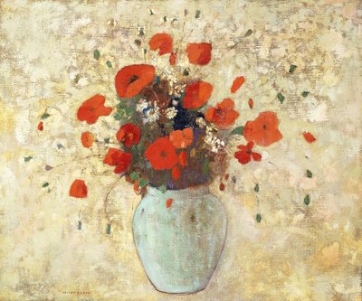 Vaso di papaveri; Vase de Coquelicots, 1905-09 da Odilon Redon