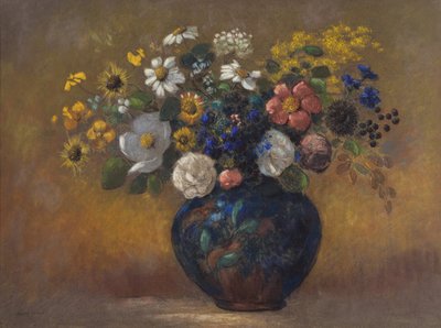 Fiori selvatici in un vaso da Odilon Redon