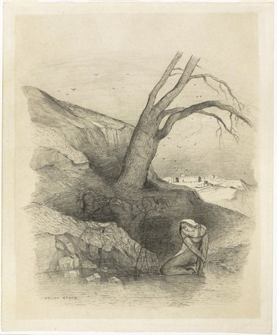 Donna inginocchiata da Odilon Redon