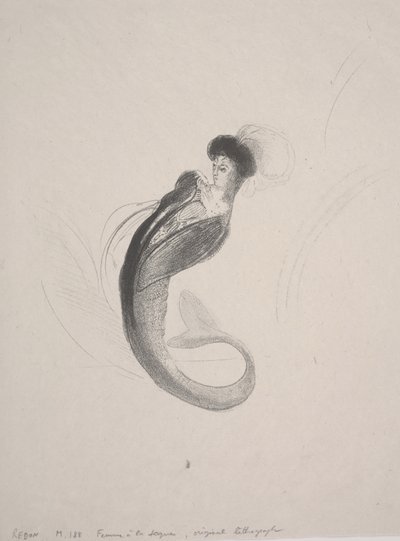 Donna con un Toque e una Coda di Sirena da Odilon Redon