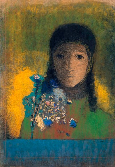 Donna con fiori di campo da Odilon Redon