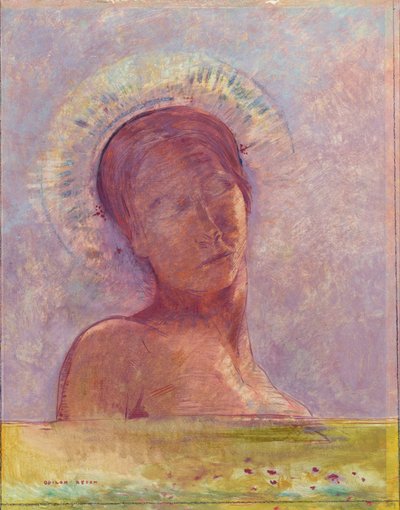 Occhi chiusi - Dipinto di Odilon Redon da Odilon Redon