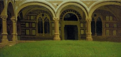Antico chiostro fiorentino, c.1864-65 da Odoardo Borrani