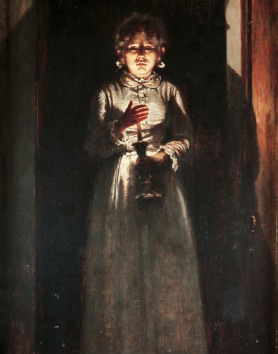Donna con candela da Odoardo Borrani