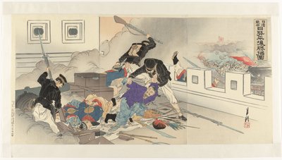 Immagine della guerra sino-giapponese a Pyongyang da Ogata Gekko