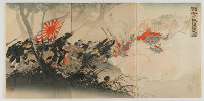 Battaglia di Jinzhou, era Meiji, 1894 da Ogata Gekko