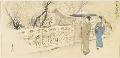 Prugna Garyo_bai a Kameido, dicembre 1895 da Ogata Gekko