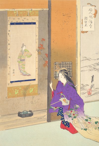 Donna davanti a un tokonoma: immagini dei costumi e delle usanze delle donne da Ogata Gekko