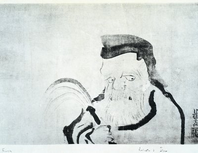 Ritratto di vecchio, disegno di Ogata Korin, inchiostro su seta, civiltà giapponese, periodo Edo da Ogata Korin