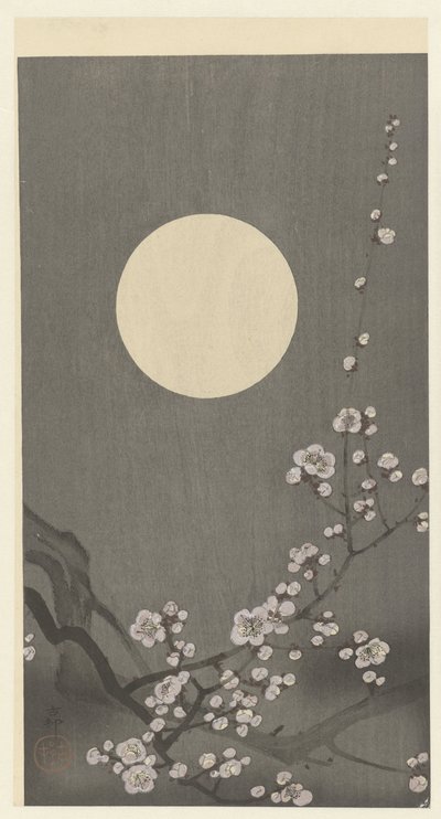 Fioritura di prugne sotto la luna piena da Ohara Koson