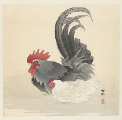 Gallina e gallo da Ohara Koson