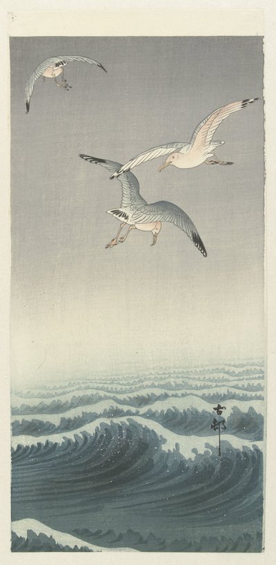 Tre gabbiani da Ohara Koson