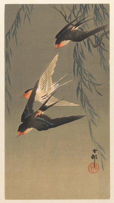 Tre rondini in picchiata da Ohara Koson