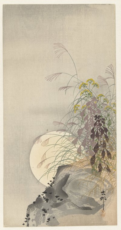 Erbe sotto la luna piena da Ohara Koson