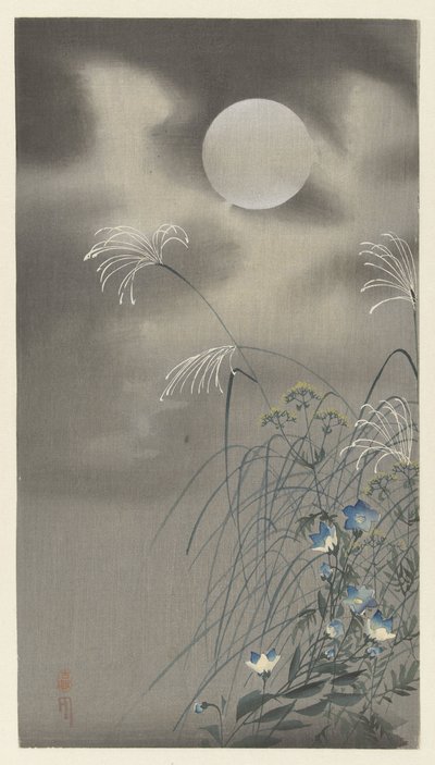 Erbe e fiori alla luna piena da Ohara Koson