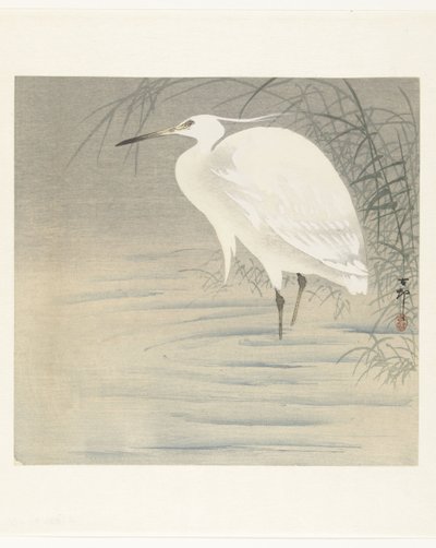 Piccolo airone bianco da Ohara Koson
