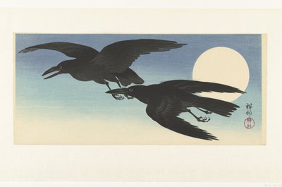 Corvi alla luna piena da Ohara Koson