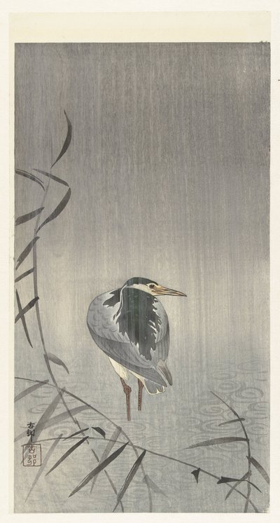 Anatra sotto la pioggia da Ohara Koson
