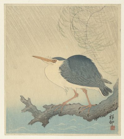 Airone su ceppo da Ohara Koson