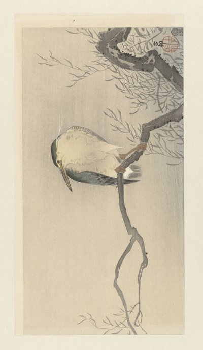 Airone su un ramo irregolare da Ohara Koson