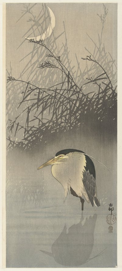 Airone alla nuova luna da Ohara Koson