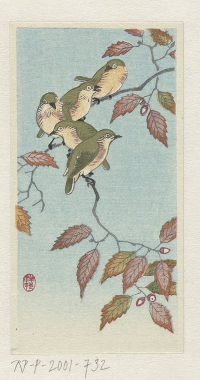 Uccellini su un ramoscello da Ohara Koson