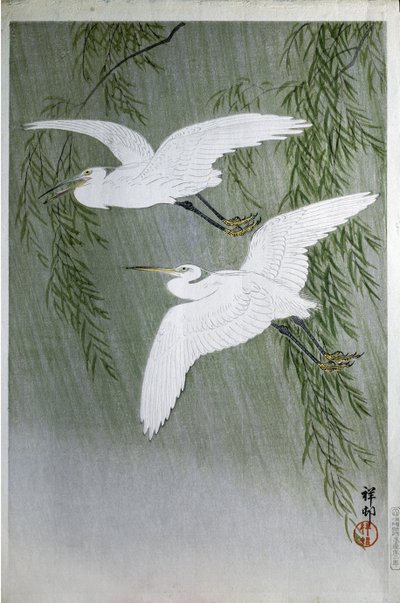 Due aironi che volano liberi, 1907 da Ohara Koson