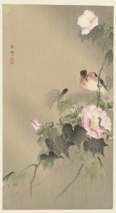 Uccello e bruco da Ohara Koson