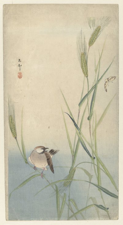 Uccello e farfalla da Ohara Koson