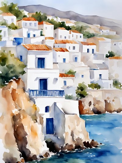 Villaggio sulle colline del Mediterraneo da Ohkimiko