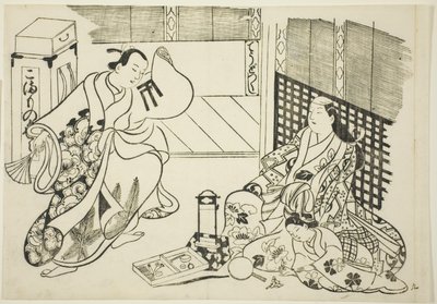 Tutti i tipi di articoli per la casa (Chodo zukushi), dalla serie "Scene famose dai spettacoli di marionette giapponesi (Yamato irotake)" da Okumura Masanobu