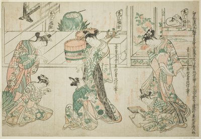 Assistenti bambini: Un set di tre (Kamuro sanpukutsui) da Okumura Masanobu