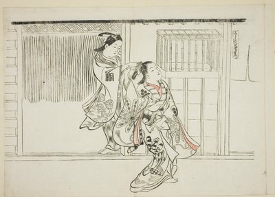 Comb Rashomon (Sashigushi Rashomon), no. 3 di una serie di 12 stampe raffiguranti parodie di opere teatrali da Okumura Masanobu