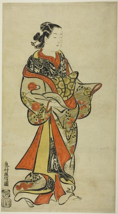Cortigiana in piedi da Okumura Masanobu