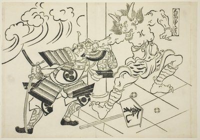 Il demone Shutendoji del monte Oe (Oeyama Shutendoji), dalla serie "Scene famose dai drammi di marionette giapponesi (Yamato irotake)" da Okumura Masanobu