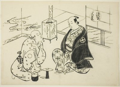Il capitolo Hahakigi da "Il racconto di Genji" (Genji Hahakigi), da una serie di parodie di Genji da Okumura Masanobu