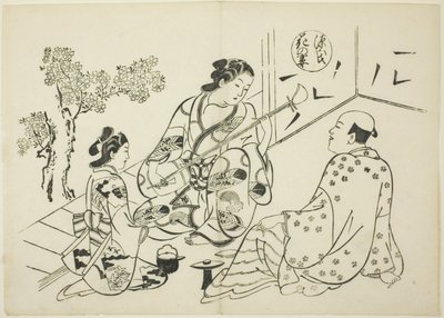 Il capitolo Hana-no-en da "Il racconto di Genji" (Genji Hana-no-en), da una serie di parodie di Genji da Okumura Masanobu